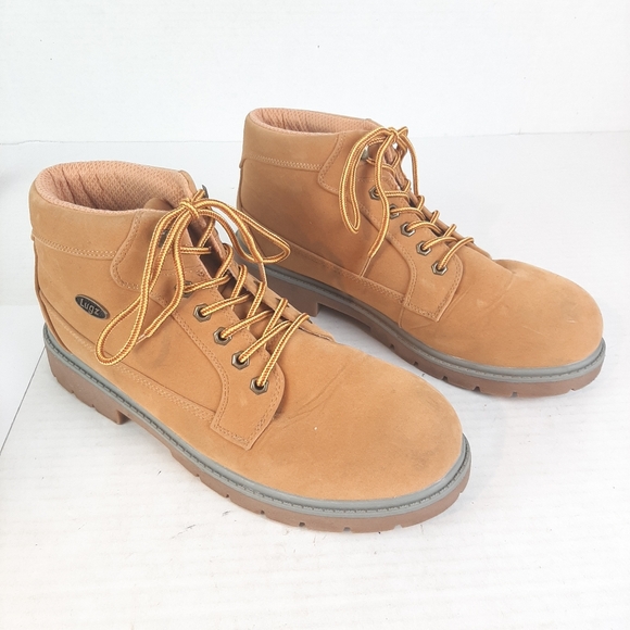 🔥Lugz Mantle Mid Boots in Golden Wheat Men's Size 11.5 Faux Suede - Picture 2 of 11